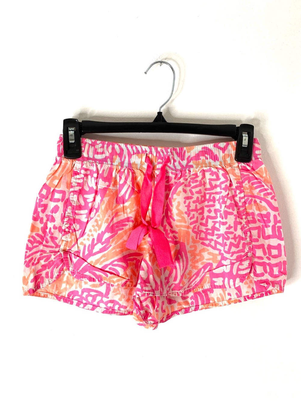 Lilly Pulitzer Pink Tropical Print Cotton Beach Lounge Shorts